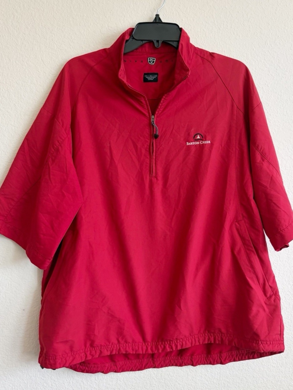 Nike Golf Mens Size Large 1/4 Zip Pullover Windbreaker Barton Creek Pockets Vent